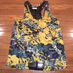 Silence + Noise small batik blouse sheer back sm